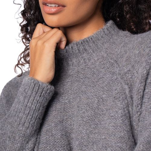 Blusa Feminina Biamar Alongada Cava Raglan Cinza Escuro