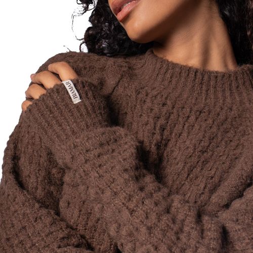Blusa Feminina Biamar Tricô Marrom Escuro