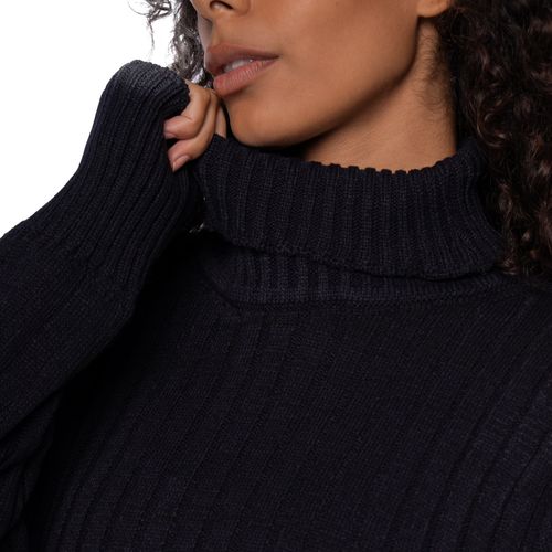Blusa Feminina Oliveira Malhas Gola Alta Preto