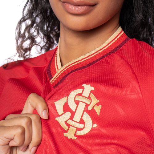 Camiseta Feminina Betel Inter Gold Losango Vermelho/Dourado