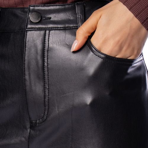 Calça Feminina Facinelli Reta PU Preto