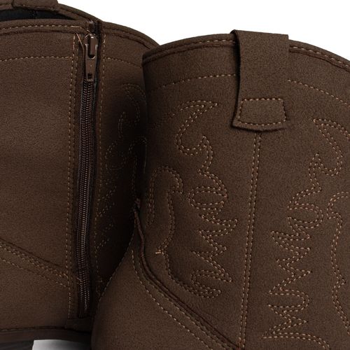 Bota Feminina Moleca Cano Médio Western Camurção Marrom