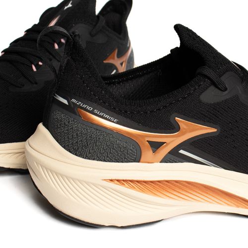Tênis Feminino Mizuno Sunrise Mesh Preto/Dourado