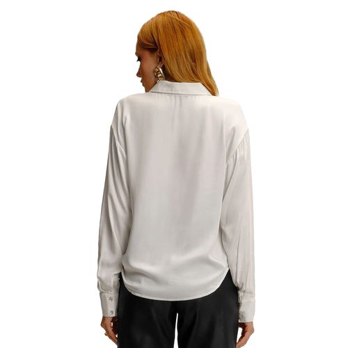 Camisa Feminina Endless Malha Acetinada Off White