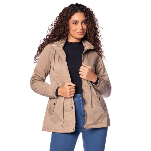 Parka Feminina Facinelli Capuz Removível Caqui