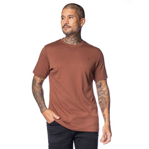 Camiseta Masculina Dixie Básica Algodão Pima Marrom