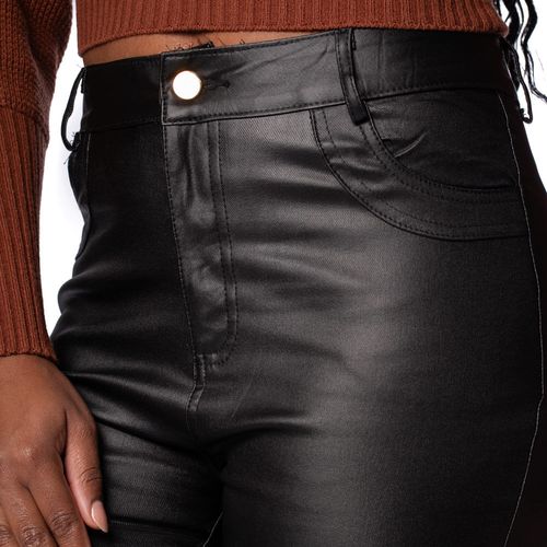 Calça Feminina Hansez Skinny Resinada Pu Preto