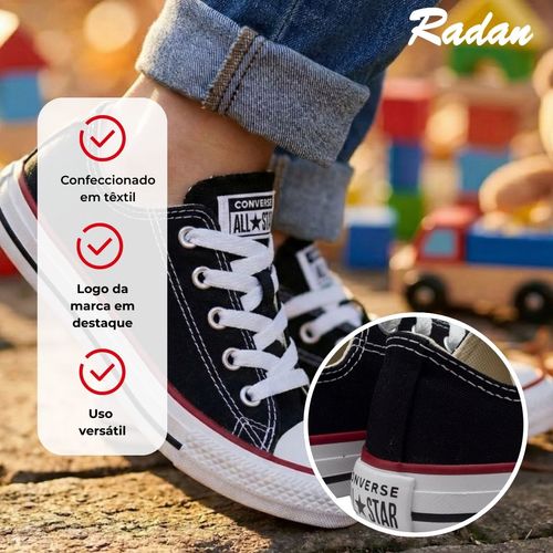 Tênis Infantil Converse Chuck Taylor All Star Preto/Vermelho