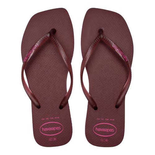 Chinelo Feminino Havaianas Slim Logo Popup Tiras Vinho/Pink