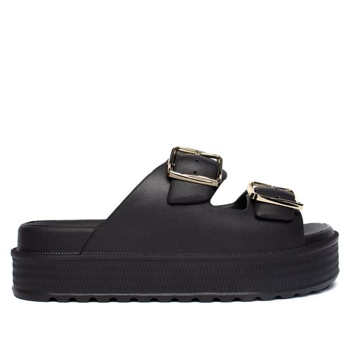 Tamanco Feminino Moleca Plataforma Eva Fivela Preto